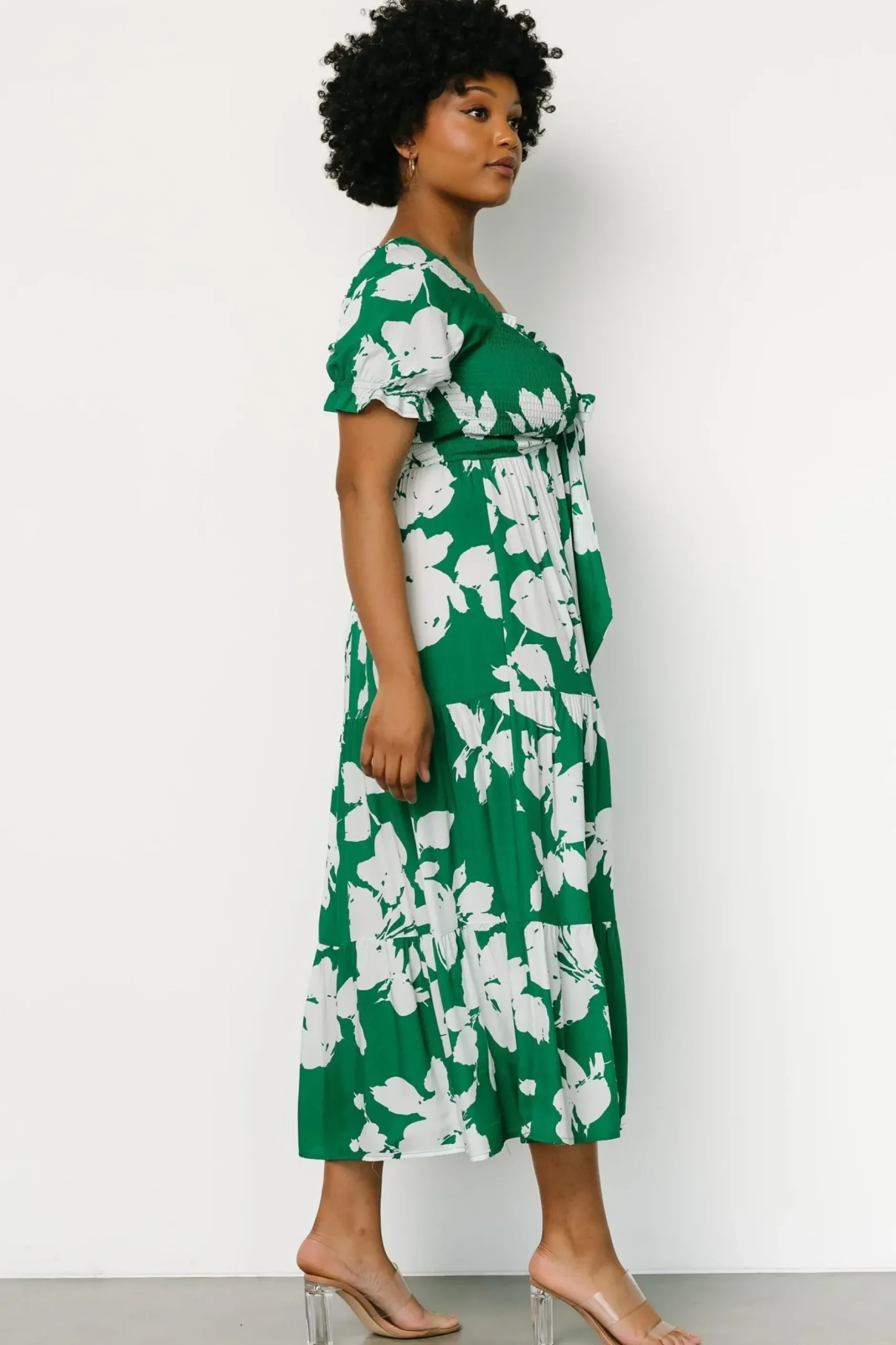 Baltic Born maxi dresses|Kelley Smocked Maxi Dress | Green + White