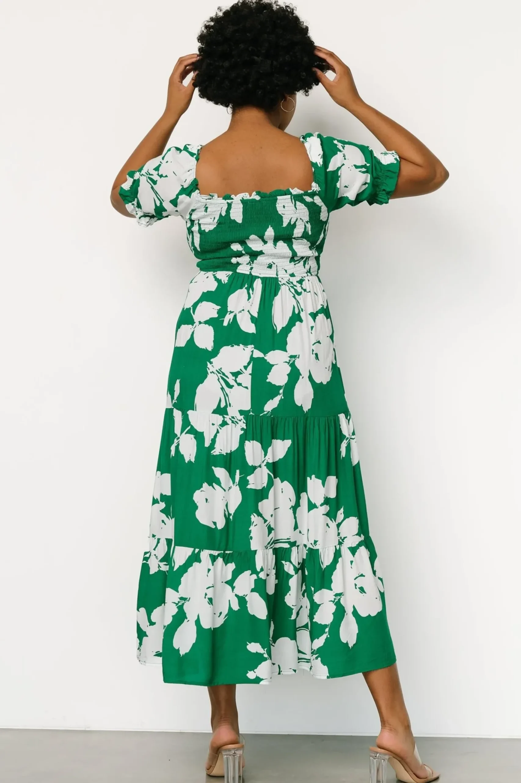 Baltic Born maxi dresses|Kelley Smocked Maxi Dress | Green + White