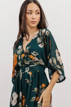 Baltic Born WEDDING SUITE|wedding guest|Kia Kimono Maxi Dress | Deep Topaz Floral