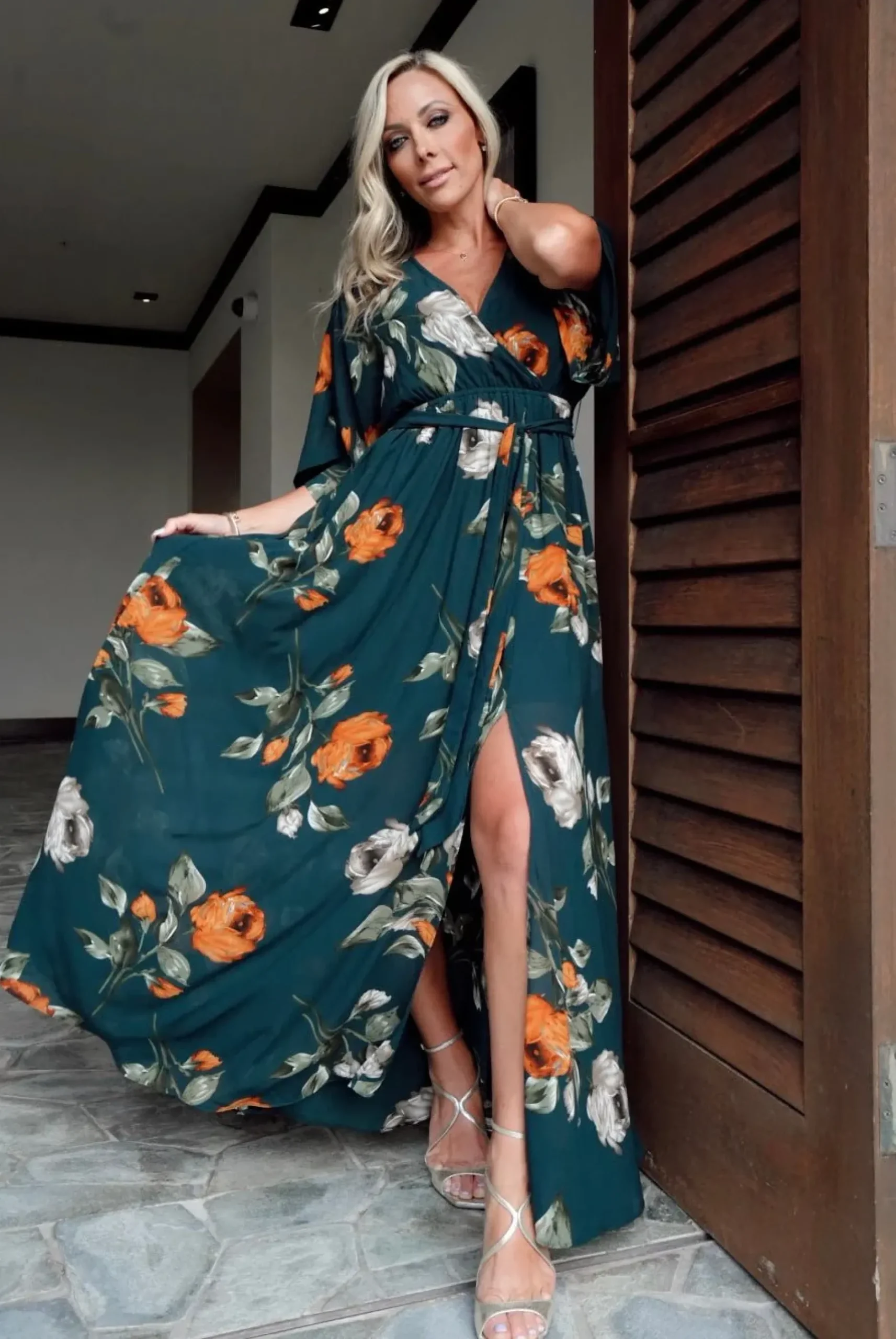 Baltic Born WEDDING SUITE|wedding guest|Kia Kimono Maxi Dress | Eggplant Floral
