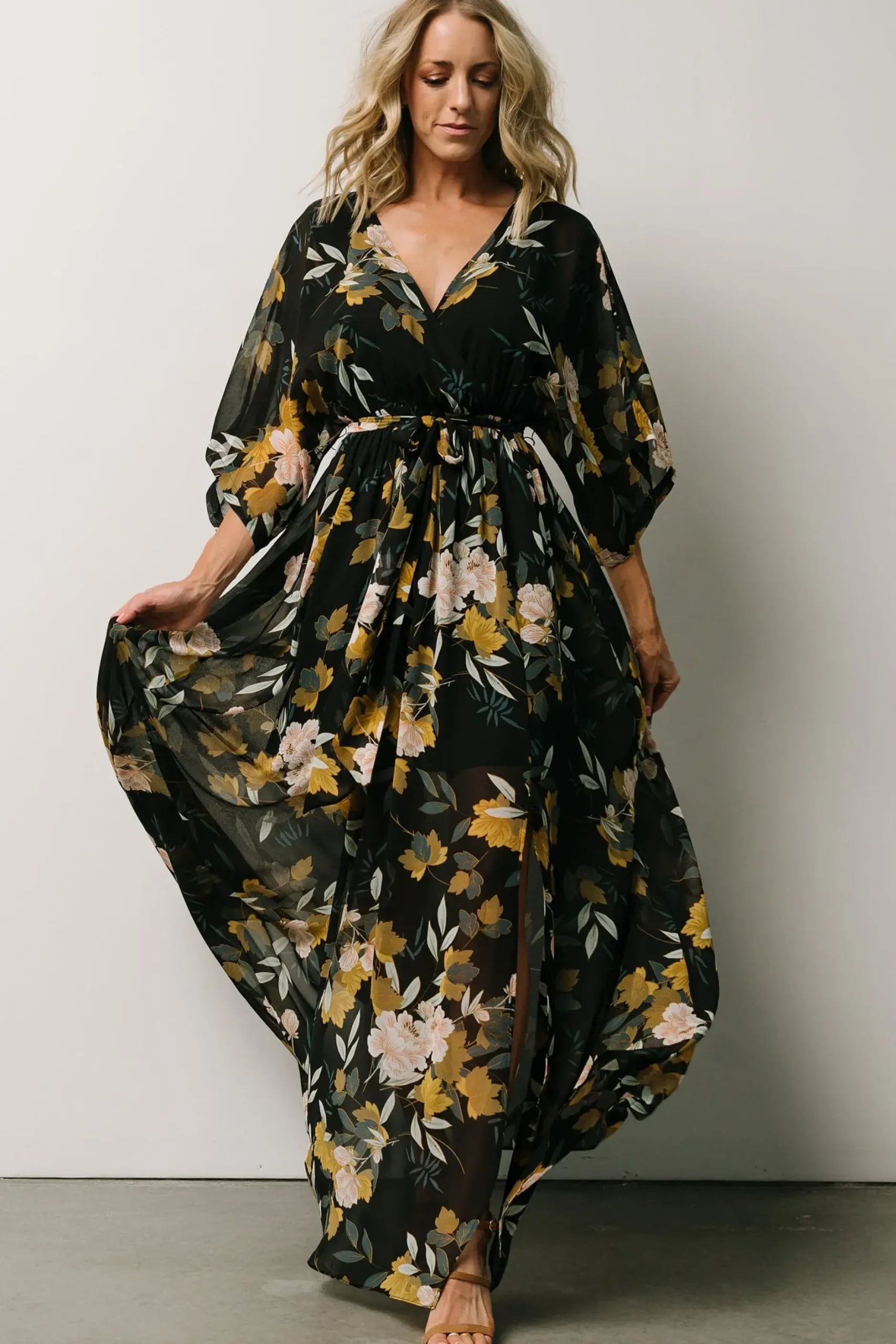 Baltic Born WEDDING SUITE|wedding guest|Kia Kimono Maxi Dress | Midnight Floral