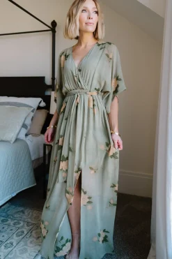 Baltic Born WEDDING SUITE|wedding guest|Kia Kimono Maxi Dress | Olive Floral