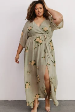 Baltic Born WEDDING SUITE|wedding guest|Kia Kimono Maxi Dress | Olive Floral