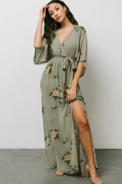 Baltic Born WEDDING SUITE|wedding guest|Kia Kimono Maxi Dress | Olive Floral