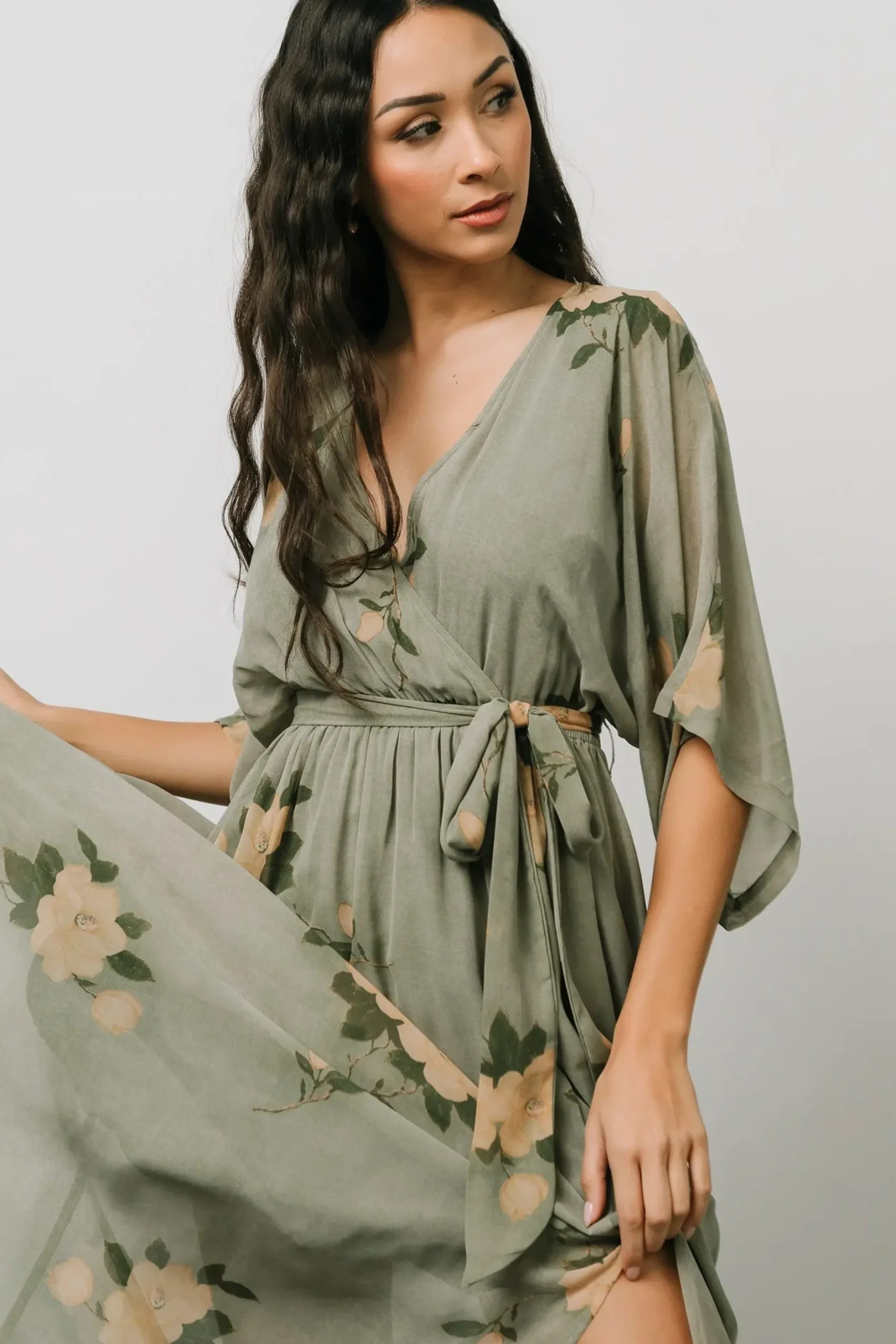 Baltic Born WEDDING SUITE|wedding guest|Kia Kimono Maxi Dress | Olive Floral