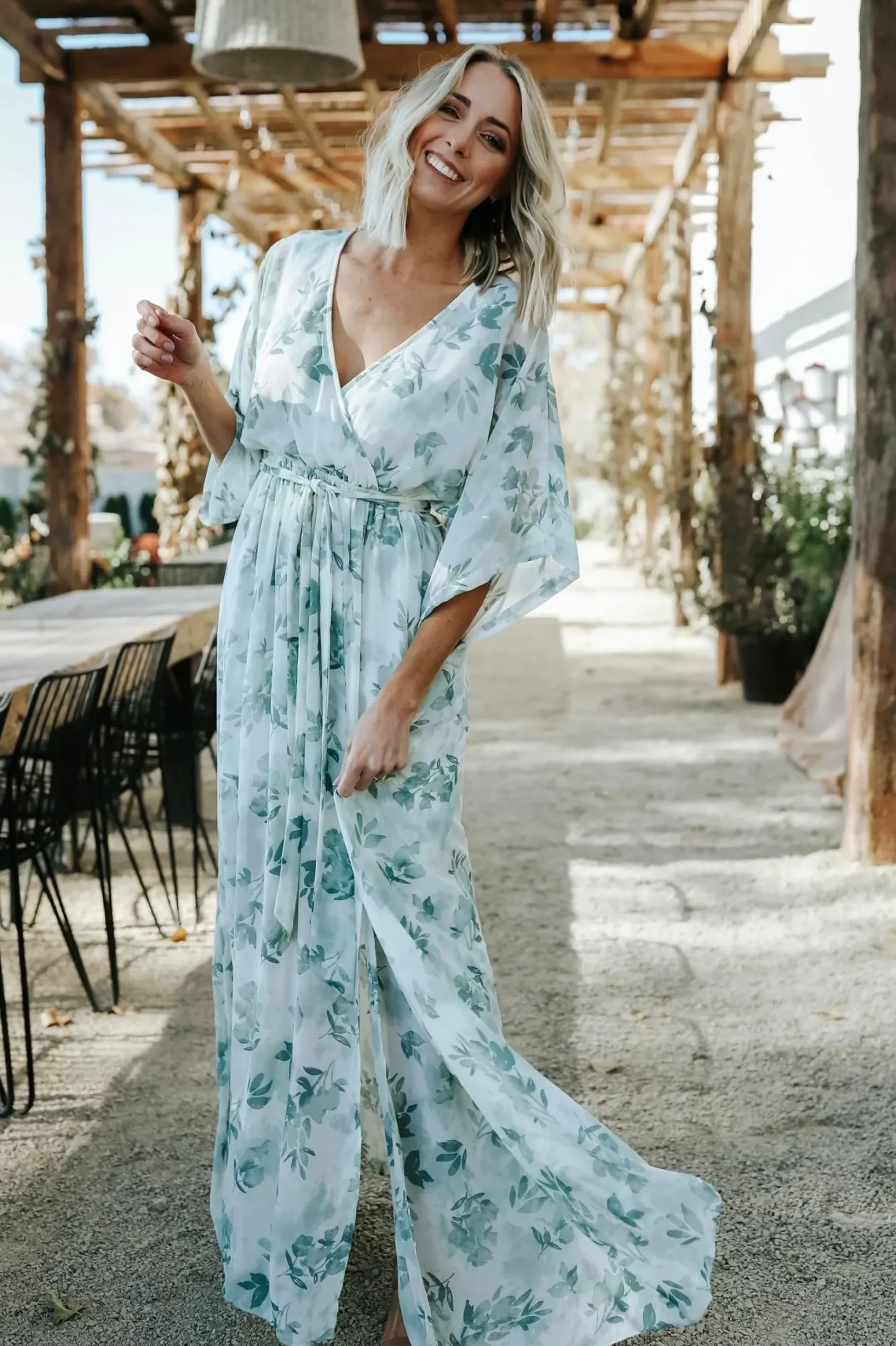 Baltic Born WEDDING SUITE|wedding guest|Kia Kimono Maxi Dress | Sage Floral