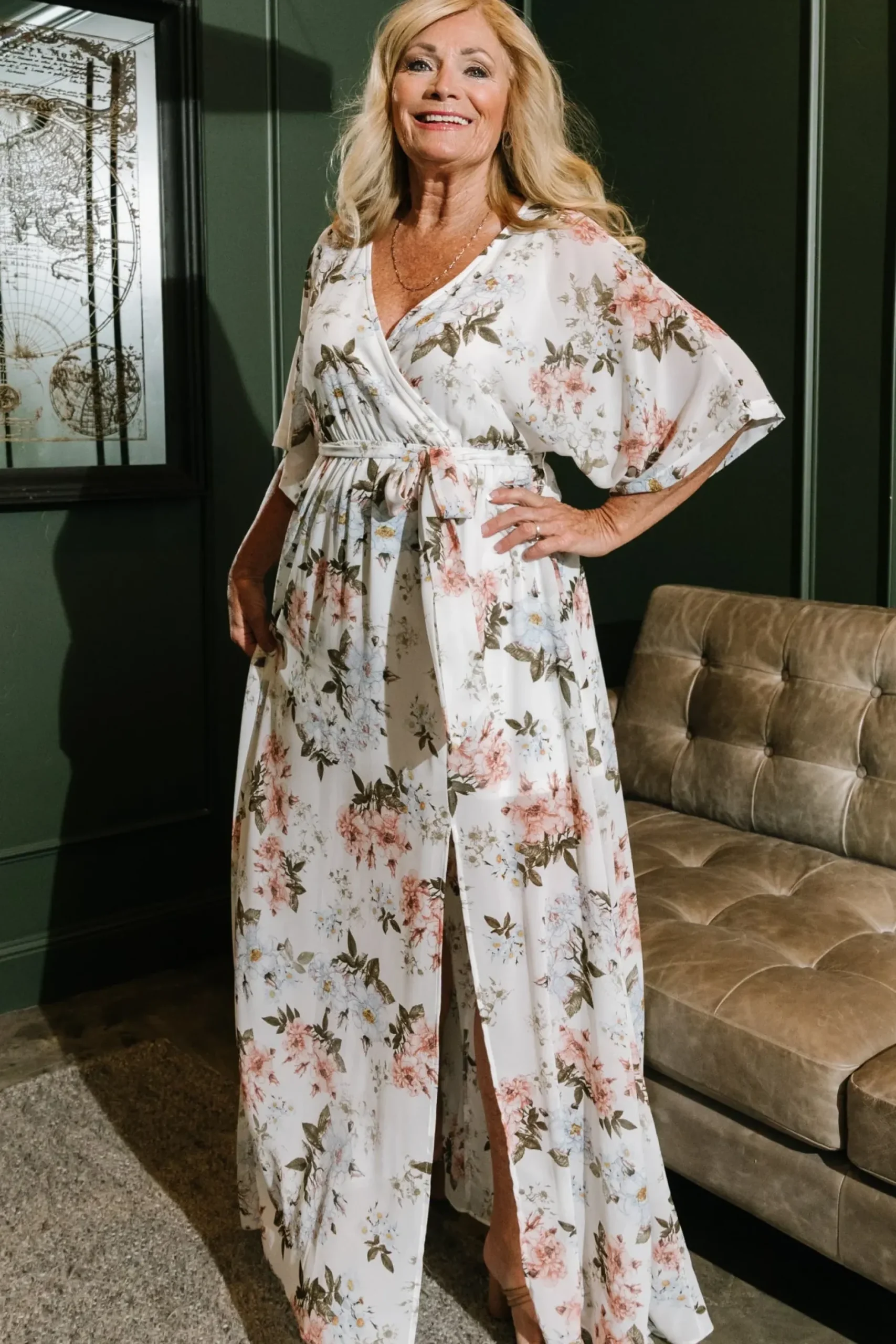 Baltic Born WEDDING SUITE|wedding guest|Kia Kimono Maxi Dress | White Floral