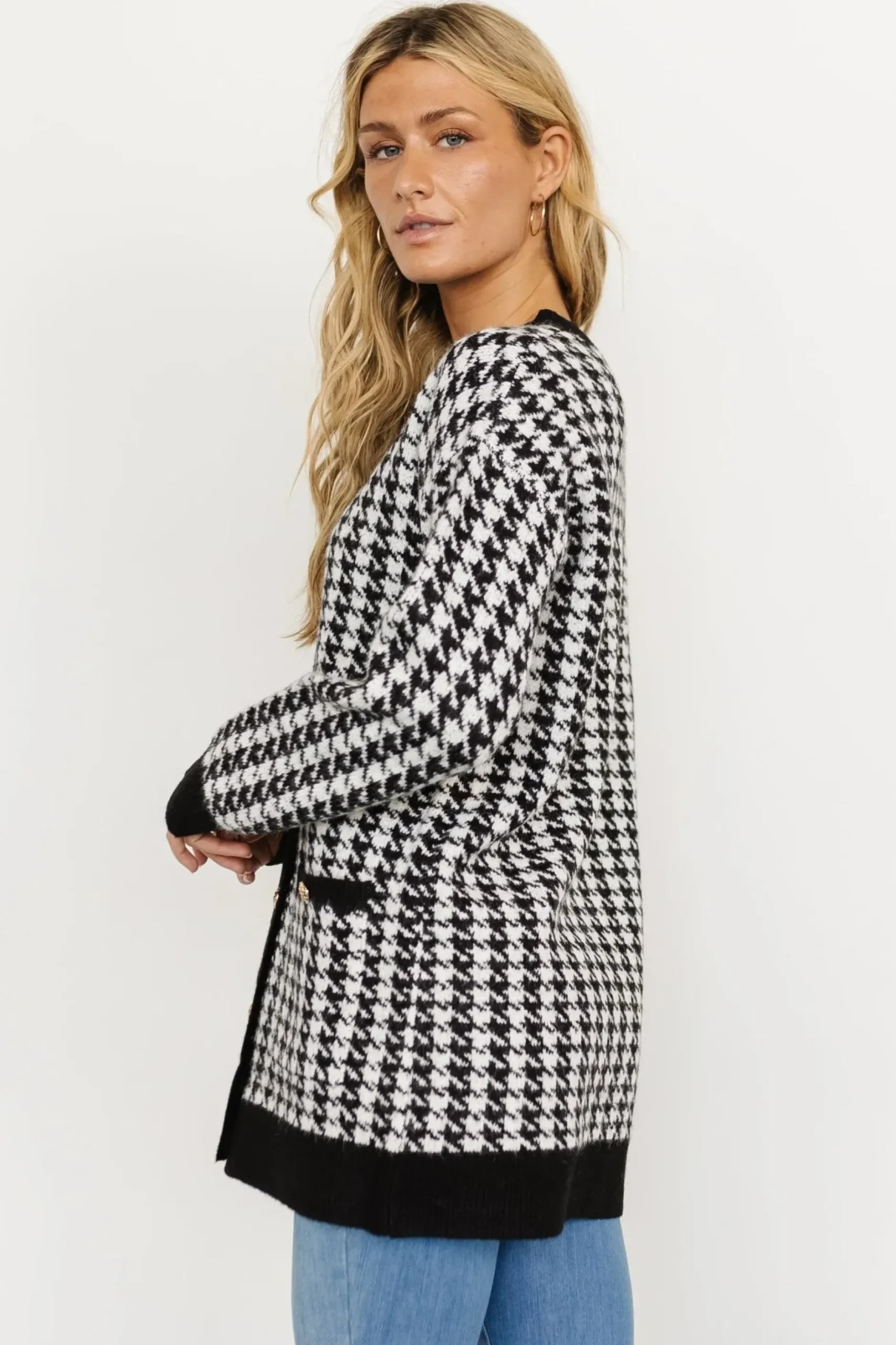 Baltic Born cardigans|Kimball Houndstooth Cardigan | Black + White