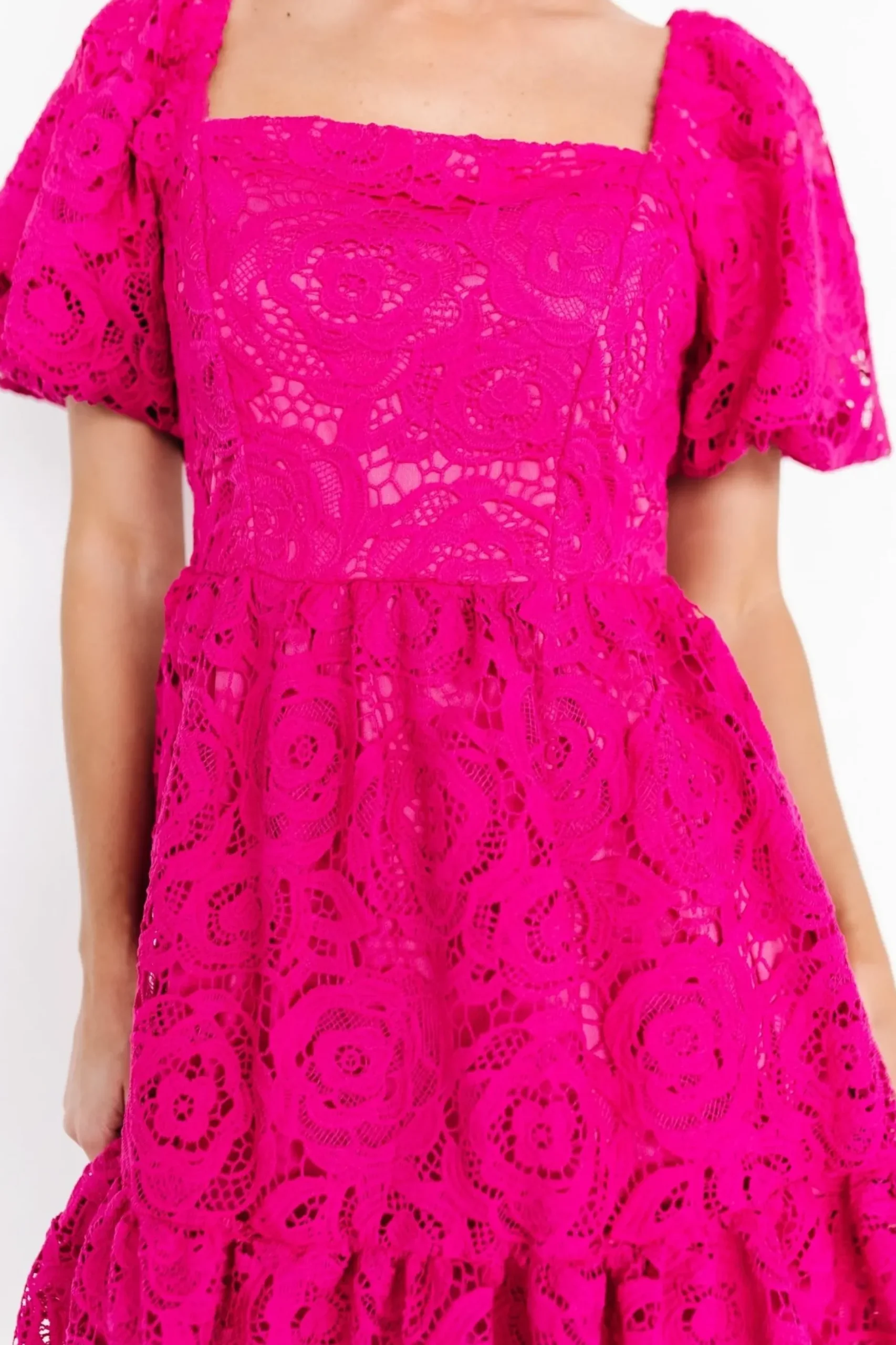 Baltic Born short dresses|Kinley Lace Short Dress | Fuchsia