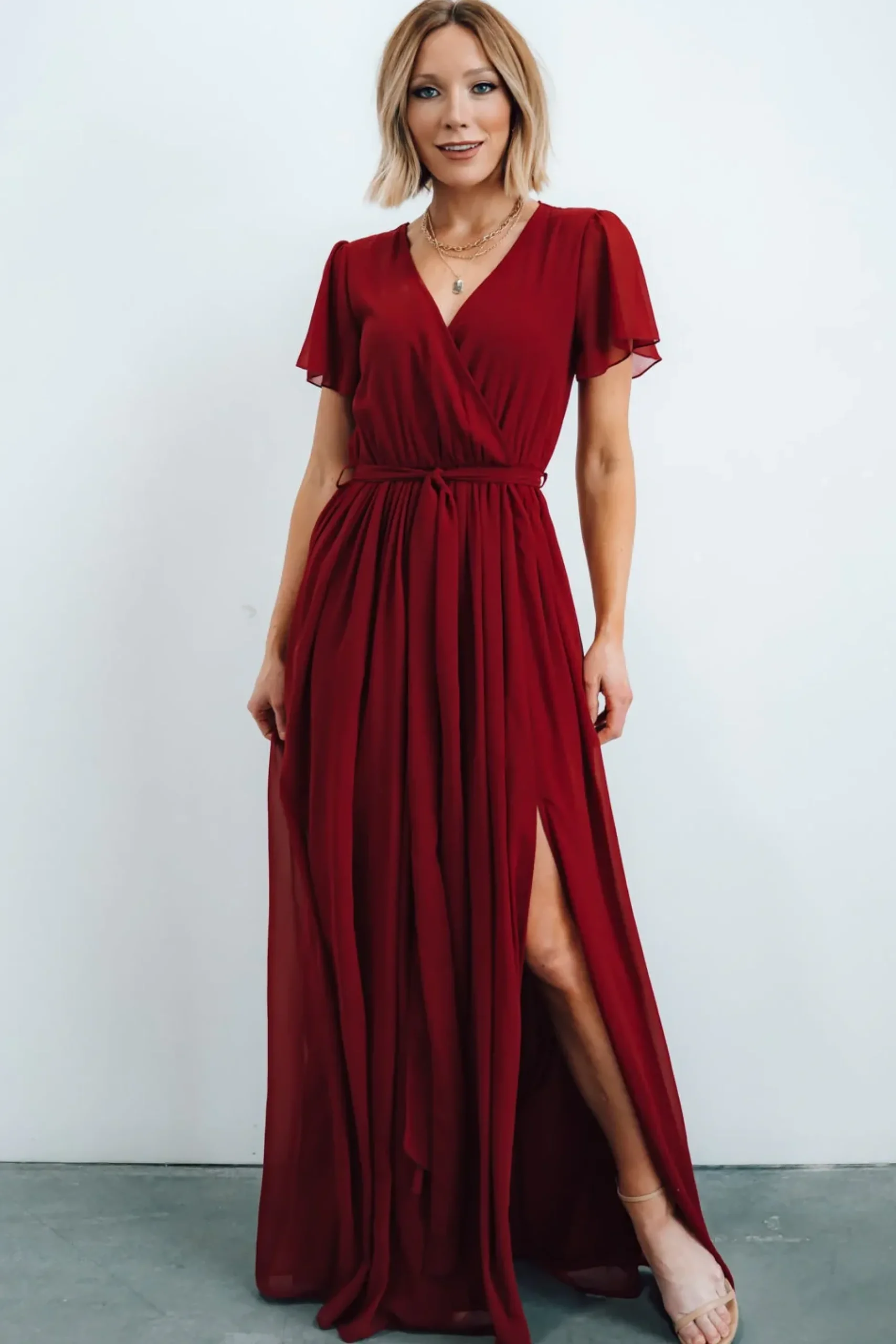 Baltic Born SALE|Kristina Maxi Dress | Burgundy