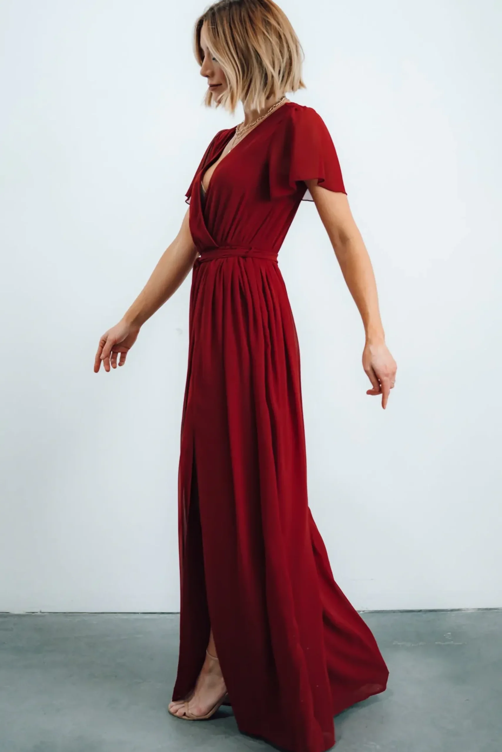 Baltic Born SALE|Kristina Maxi Dress | Burgundy