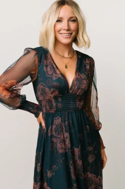 Baltic Born DRESSES|maxi dresses|Layla Tulle Maxi Dress | Copper + Blue Metallic