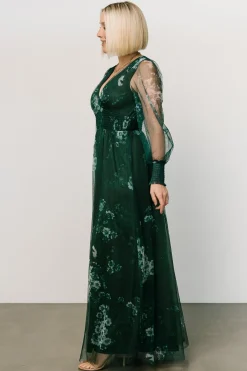 Baltic Born DRESSES|maxi dresses|Layla Tulle Maxi Dress | Dark Green Multi