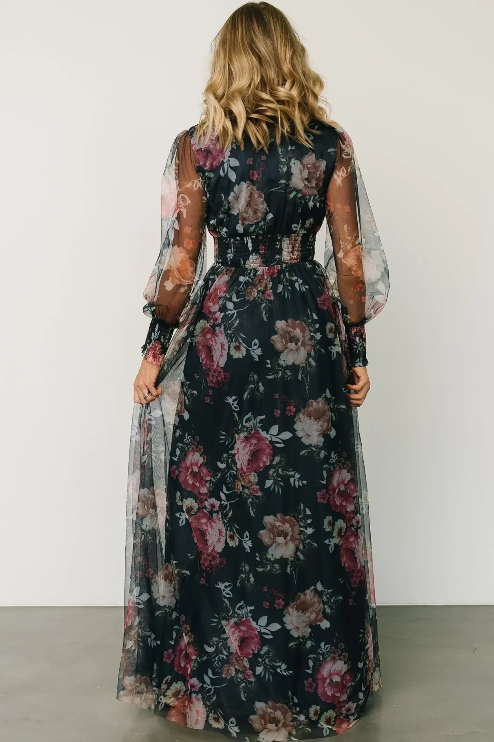 Baltic Born DRESSES|maxi dresses|Layla Tulle Maxi Dress | Garden Navy Floral