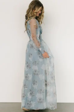 Baltic Born DRESSES|maxi dresses|Layla Tulle Maxi Dress | Light Blue Floral