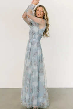 Baltic Born DRESSES|maxi dresses|Layla Tulle Maxi Dress | Light Blue Floral
