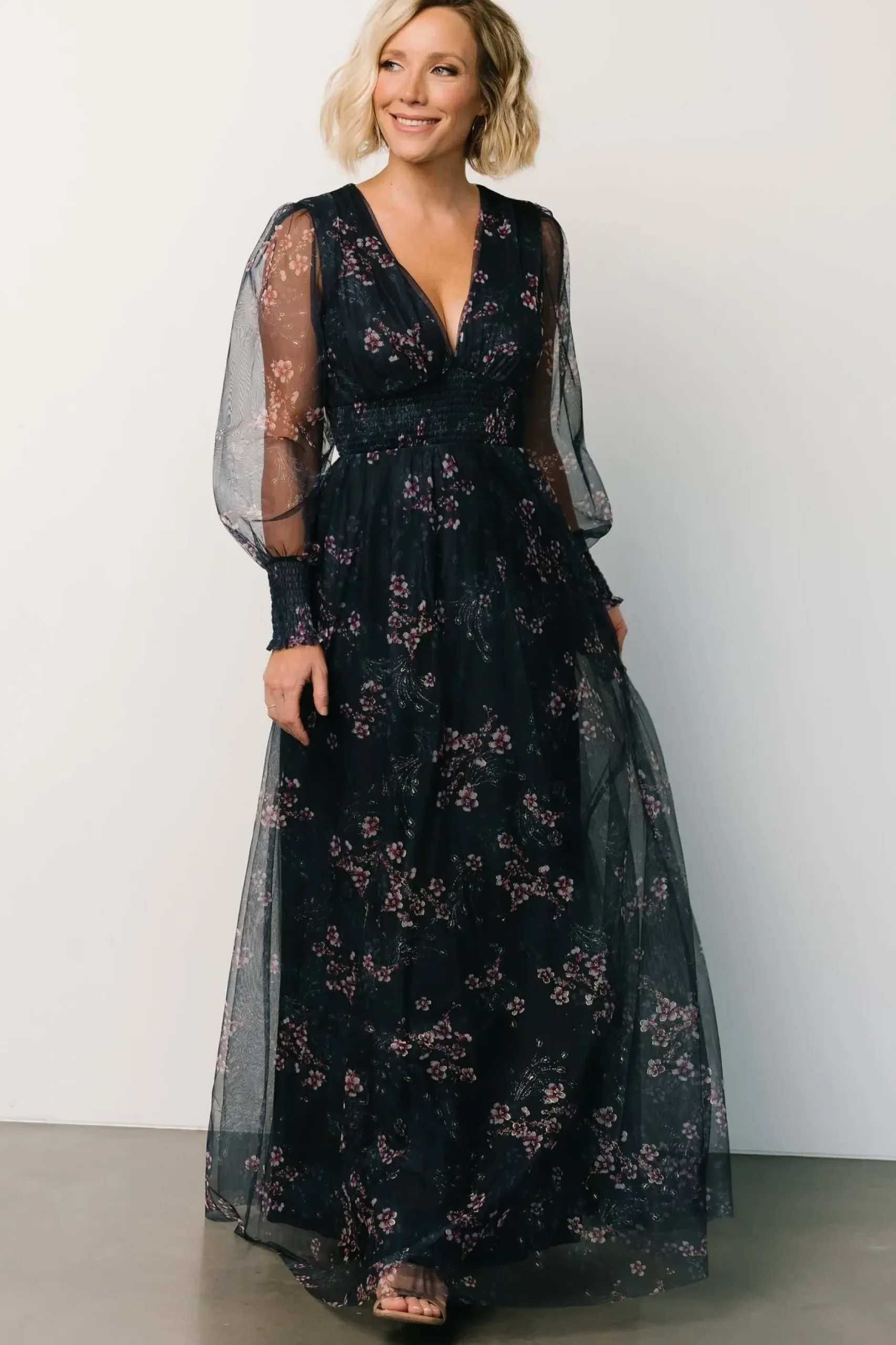 Baltic Born DRESSES|maxi dresses|Layla Tulle Maxi Dress | Metallic Blue + Pink