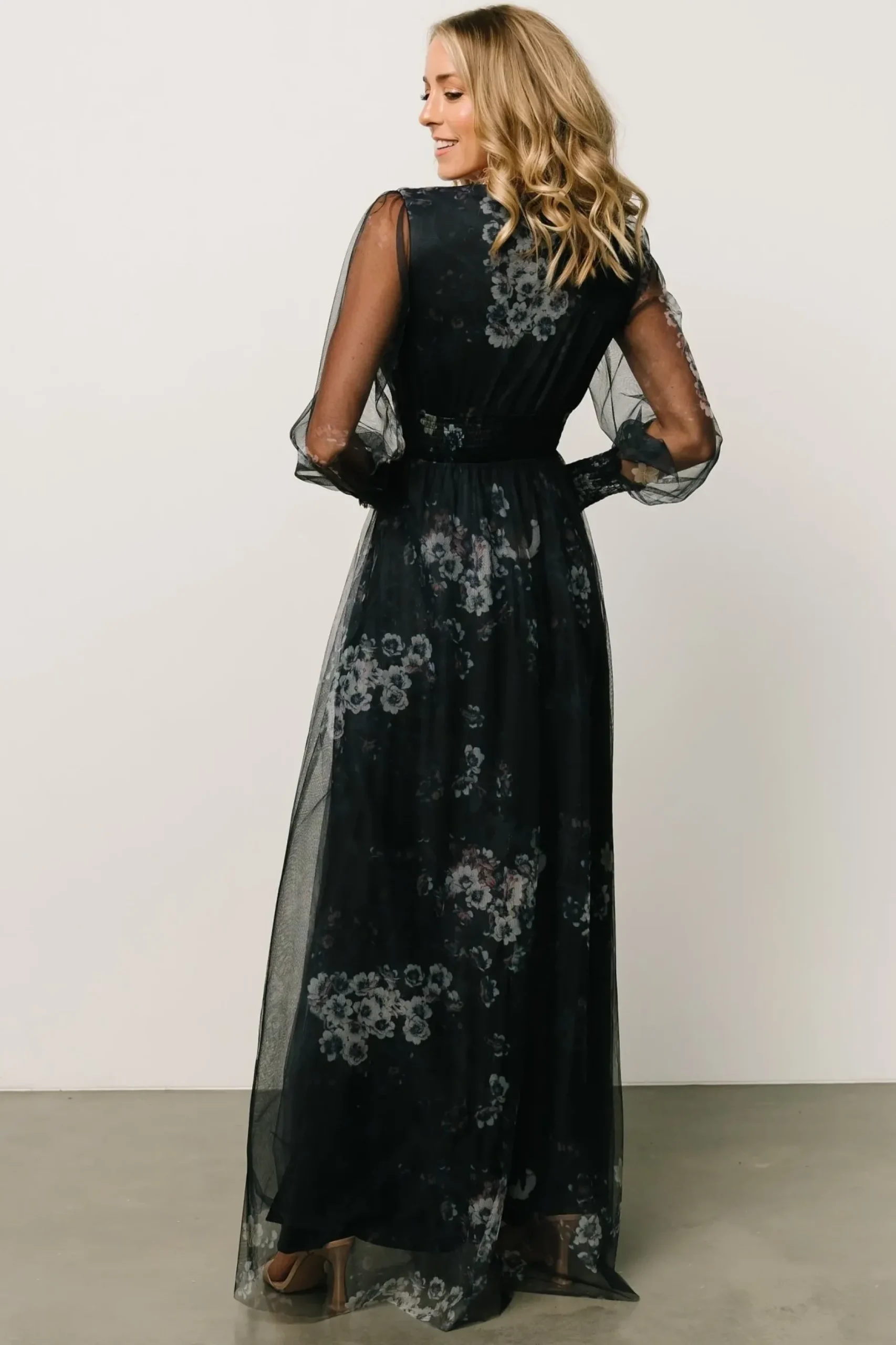 Baltic Born DRESSES|maxi dresses|Layla Tulle Maxi Dress | Navy Multi
