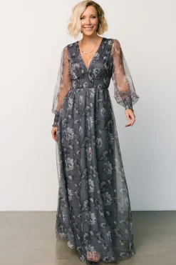 Baltic Born DRESSES|maxi dresses|Layla Tulle Maxi Dress | Slate Floral