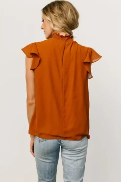 Baltic Born blouses + shirts|Leah Mock Neck Top | Spice