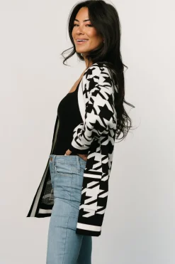 Baltic Born COMING SOON|Leroy Houndstooth Cardigan | Black + White