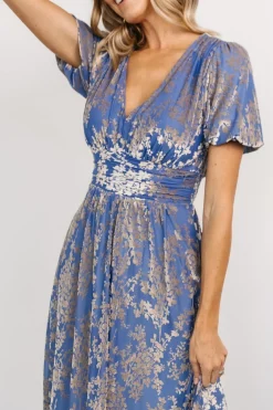 Baltic Born maxi dresses|EXTENDED SIZING|Leslie Velvet Maxi Dress | Blue + Silver