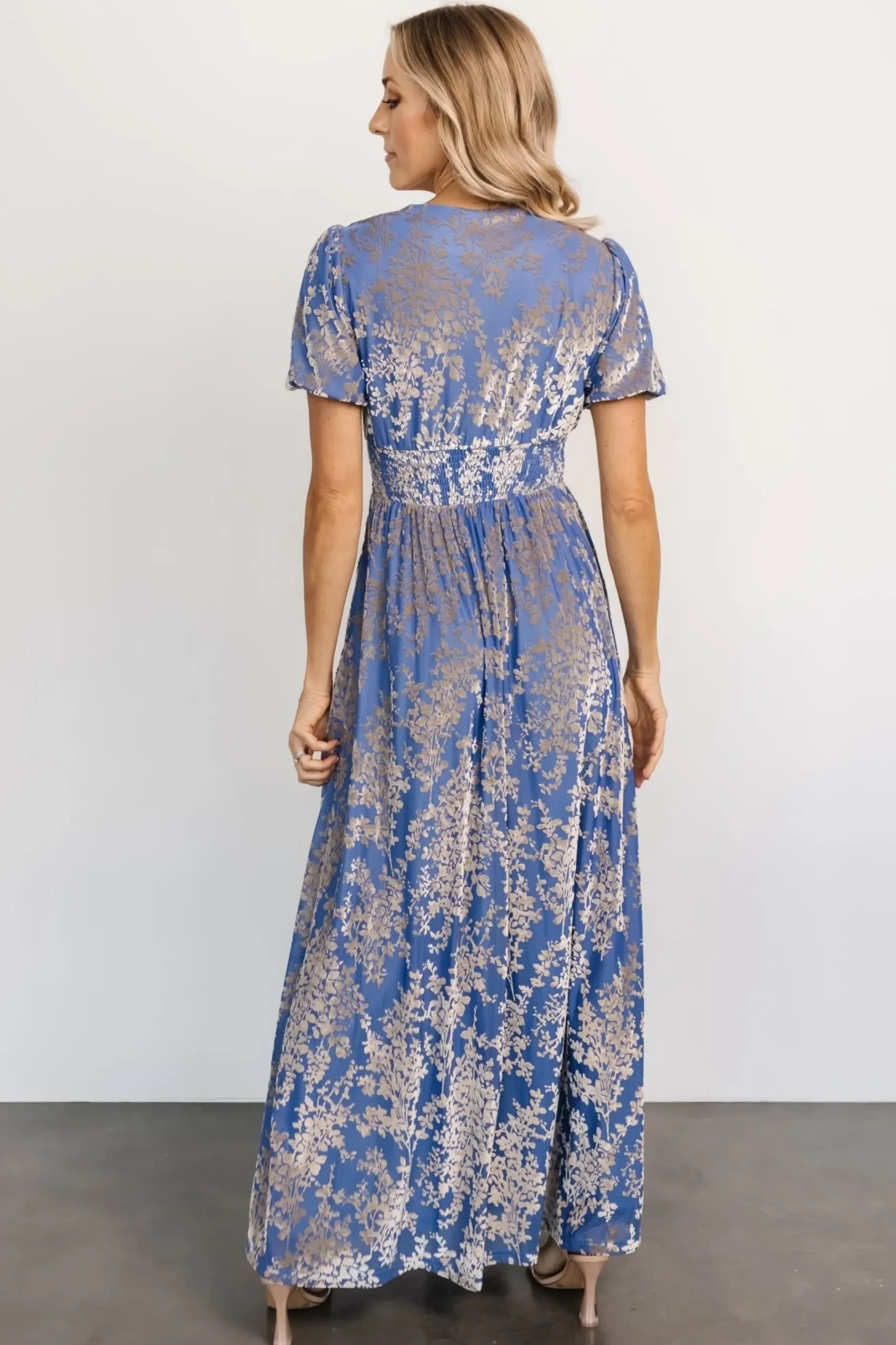 Baltic Born maxi dresses|EXTENDED SIZING|Leslie Velvet Maxi Dress | Blue + Silver