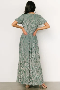 Baltic Born maxi dresses|EXTENDED SIZING|Leslie Velvet Maxi Dress | Sage + Silver
