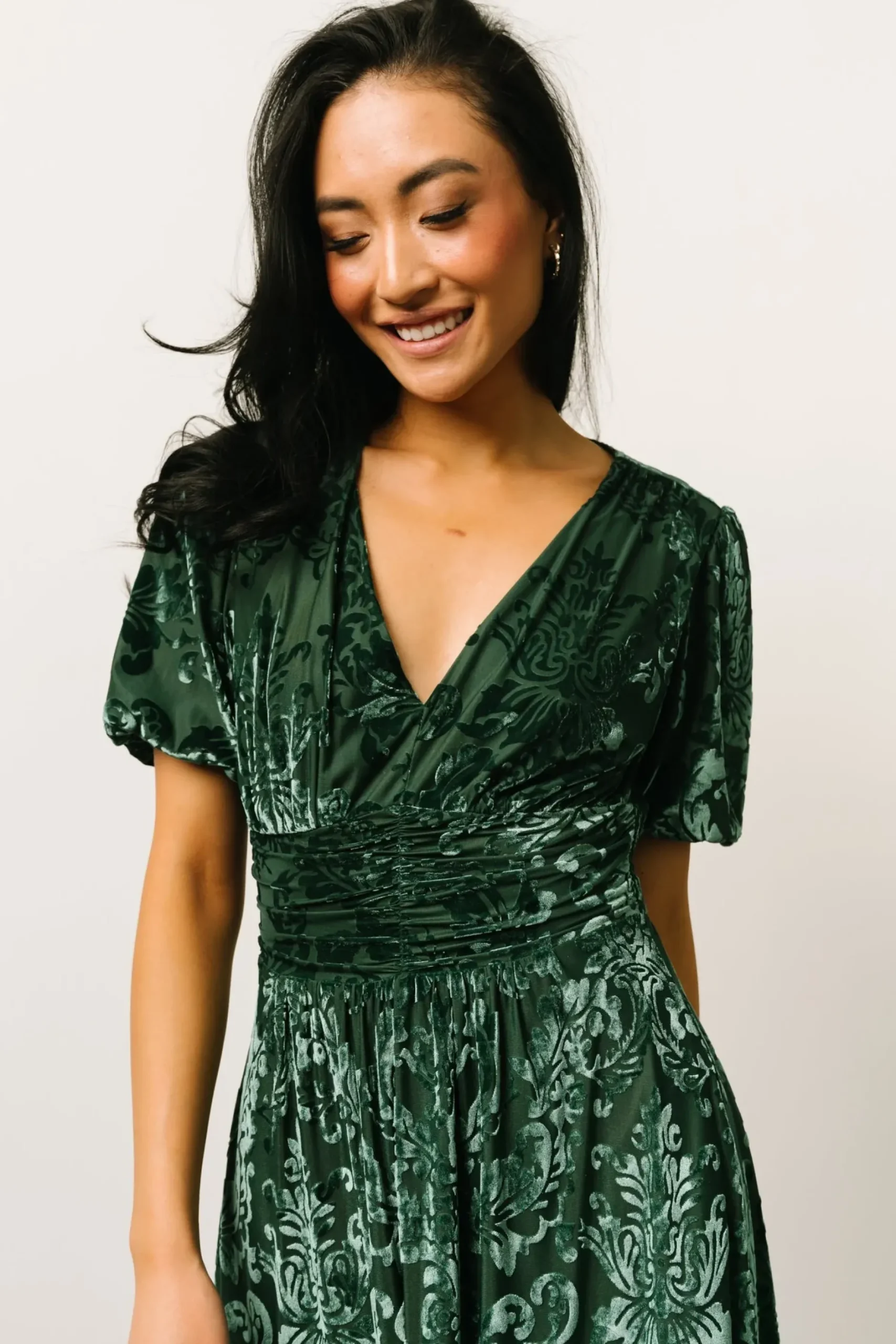 Baltic Born maxi dresses|EXTENDED SIZING|Leslie Velvet Maxi Dress | Pine