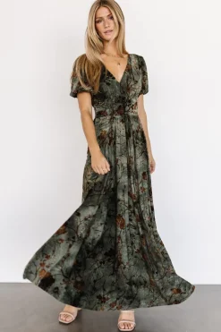 Baltic Born maxi dresses|EXTENDED SIZING|Leslie Velvet Maxi Dress | Green + Copper