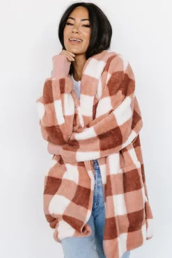 Baltic Born outerwear|Lincoln Teddy Cardigan | Berry + White
