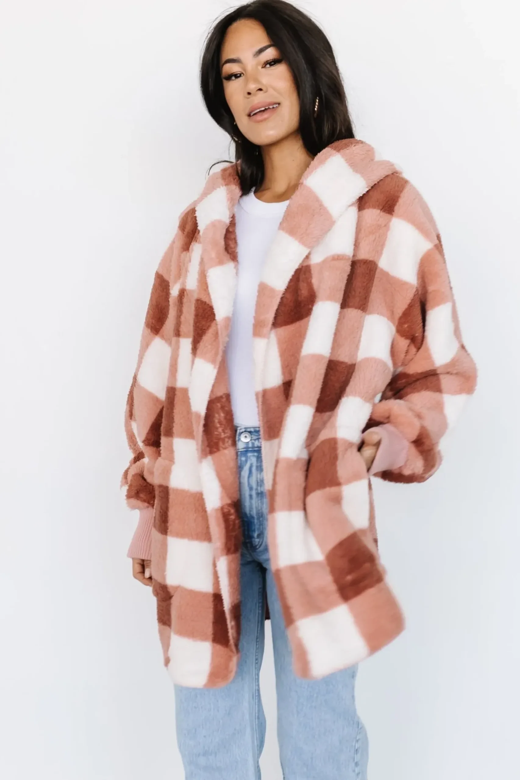 Baltic Born outerwear|Lincoln Teddy Cardigan | Berry + White