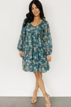 Baltic Born short dresses|bump friendly|Lombard Tiered Dress | Blue + Gold