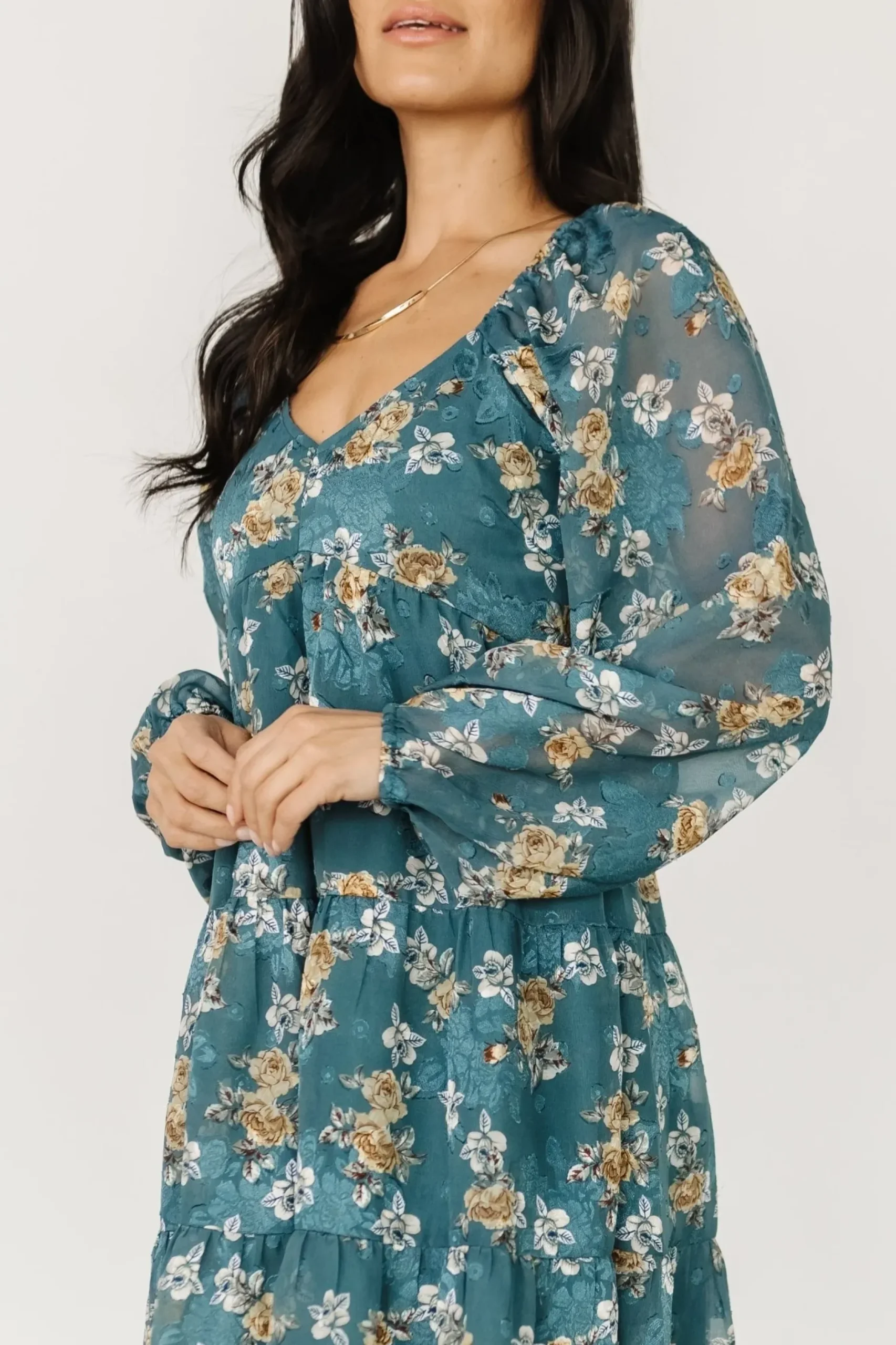 Baltic Born short dresses|bump friendly|Lombard Tiered Dress | Blue + Gold