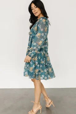 Baltic Born short dresses|bump friendly|Lombard Tiered Dress | Blue + Gold