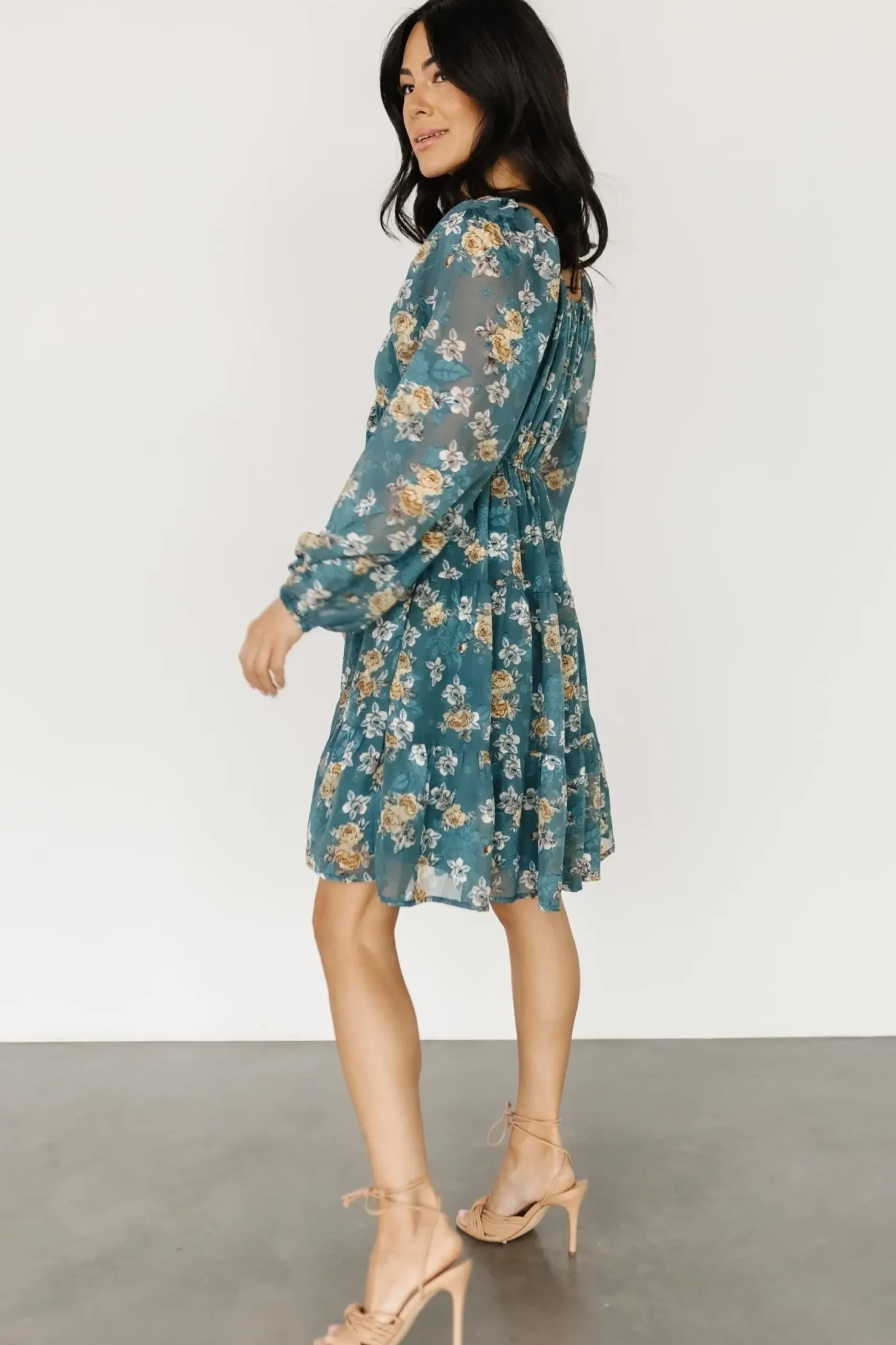 Baltic Born short dresses|bump friendly|Lombard Tiered Dress | Blue + Gold
