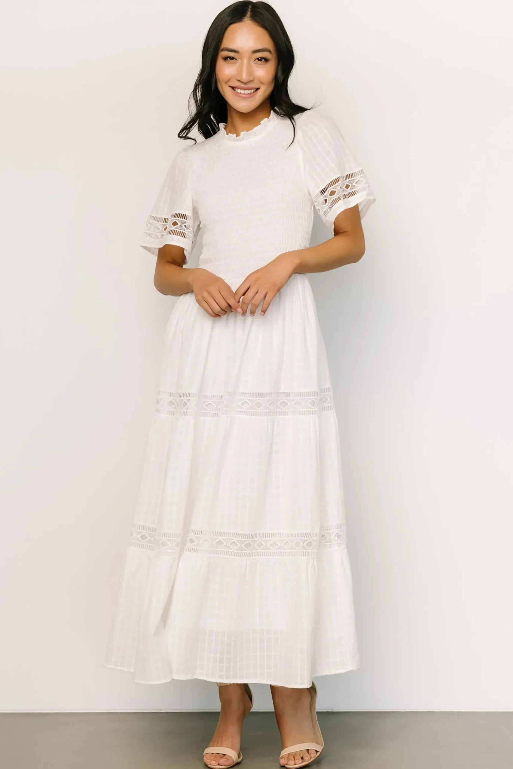 Baltic Born maxi dresses|WINTER ESSENTIALS|Loveland Geo Lace Maxi Dress | Off White