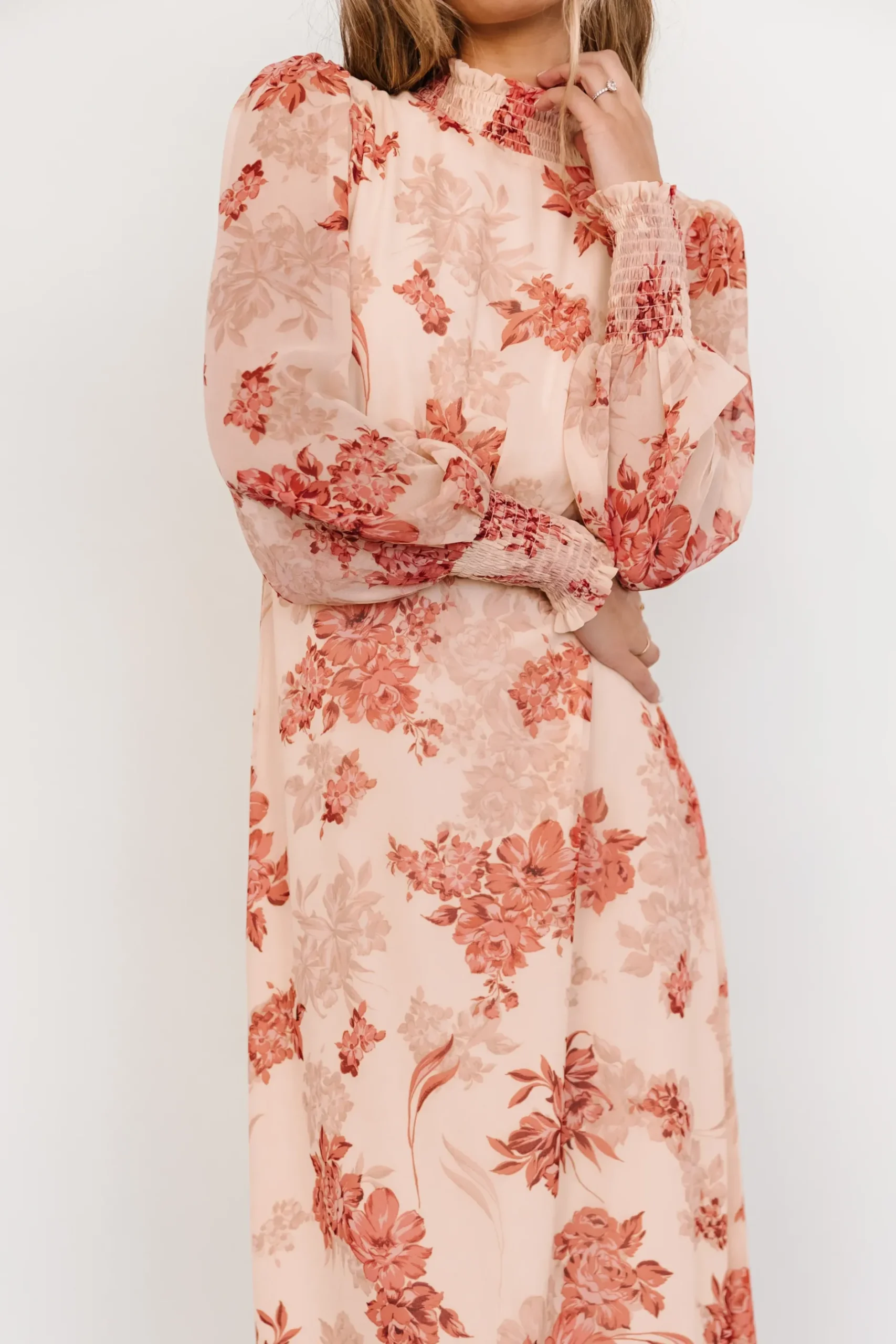 Baltic Born DRESSES|maxi dresses|Luciana Maxi Dress | Beige + Rose