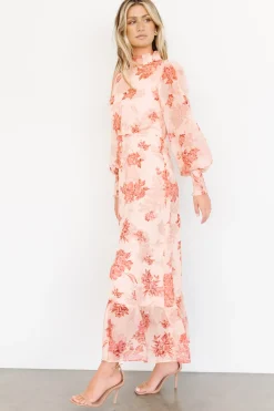 Baltic Born DRESSES|maxi dresses|Luciana Maxi Dress | Beige + Rose