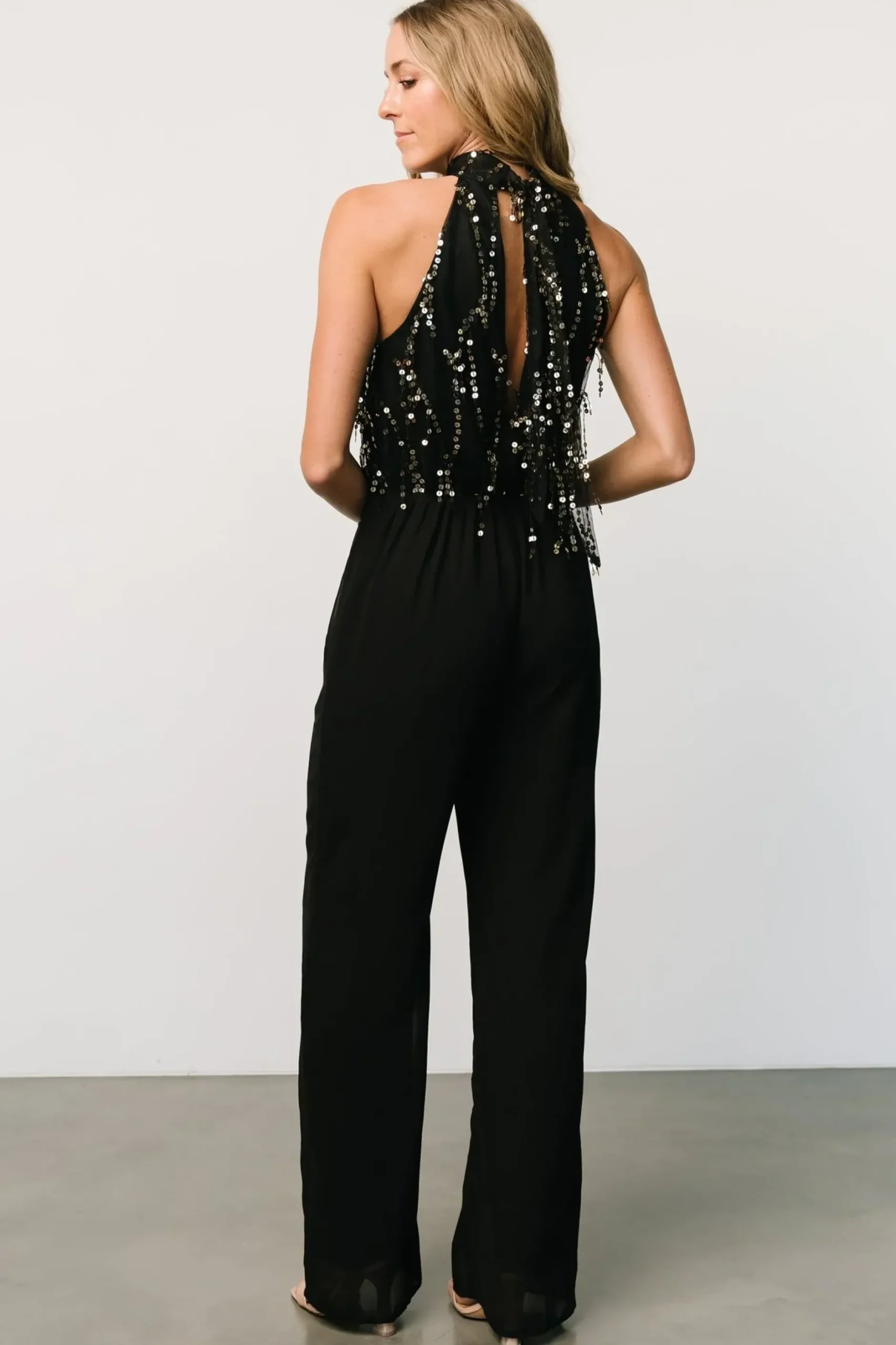 Baltic Born JUMPSUITS + ROMPERS|Lyla Sequin Jumpsuit | Black
