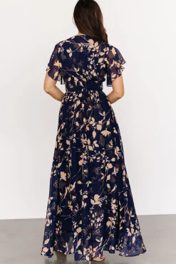 Baltic Born WEDDING SUITE|wedding guest|Lynlee Metallic Maxi Dress | Navy