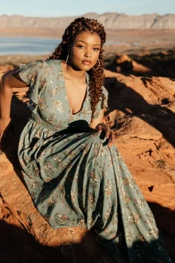 Baltic Born WEDDING SUITE|wedding guest|Lynlee Metallic Maxi Dress | Eucalyptus