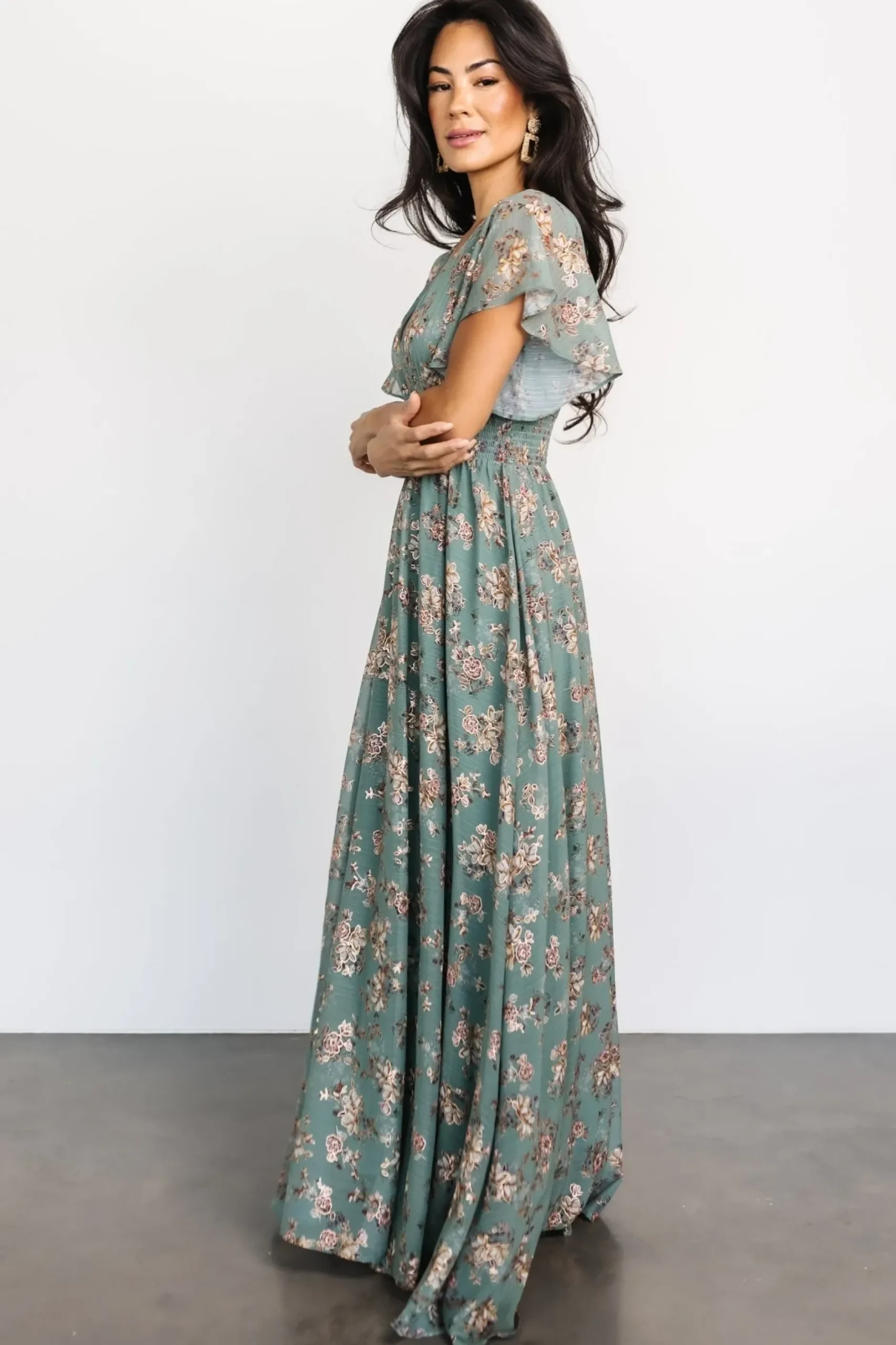 Baltic Born WEDDING SUITE|wedding guest|Lynlee Metallic Maxi Dress | Eucalyptus