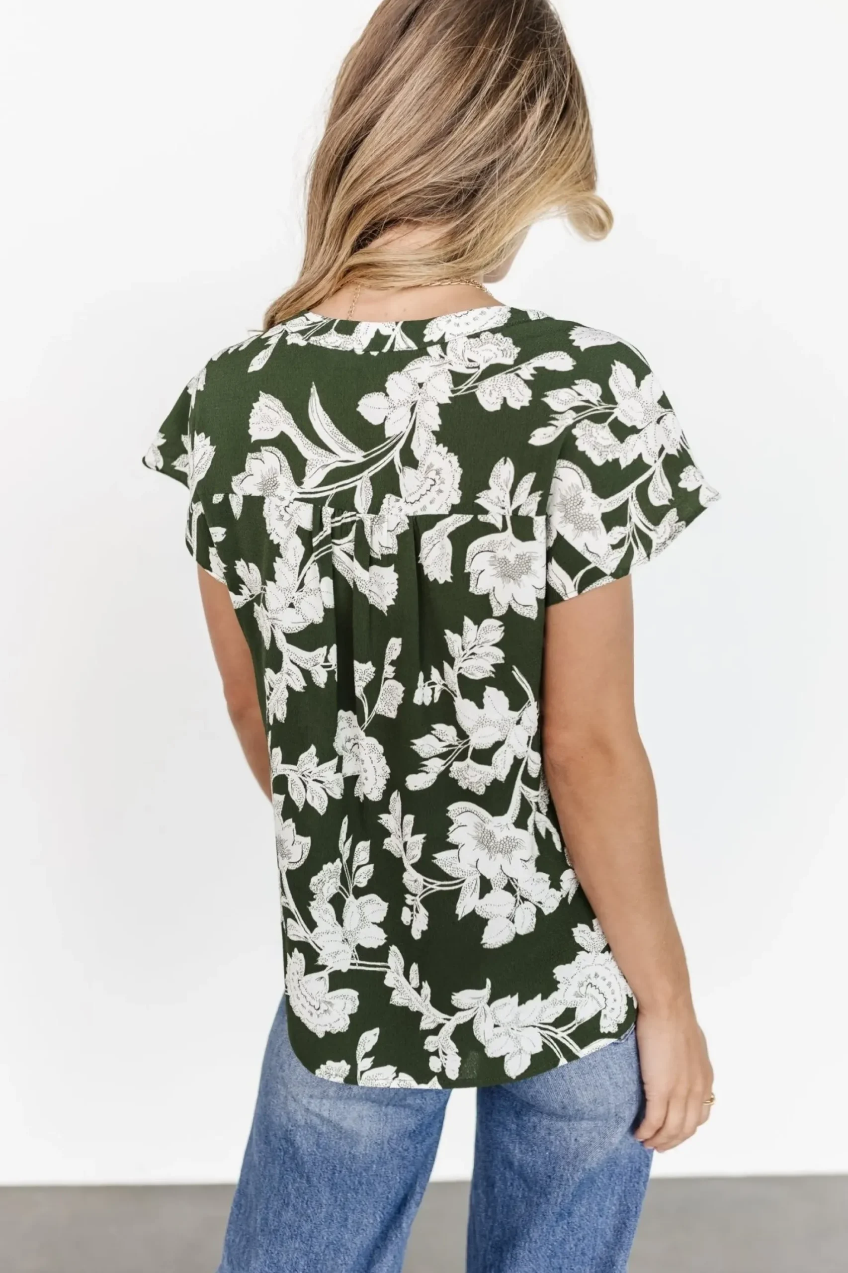 Baltic Born blouses + shirts|Macey Top | Olive Floral