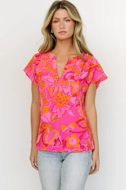 Baltic Born blouses + shirts|Macey Top | Pink Multi