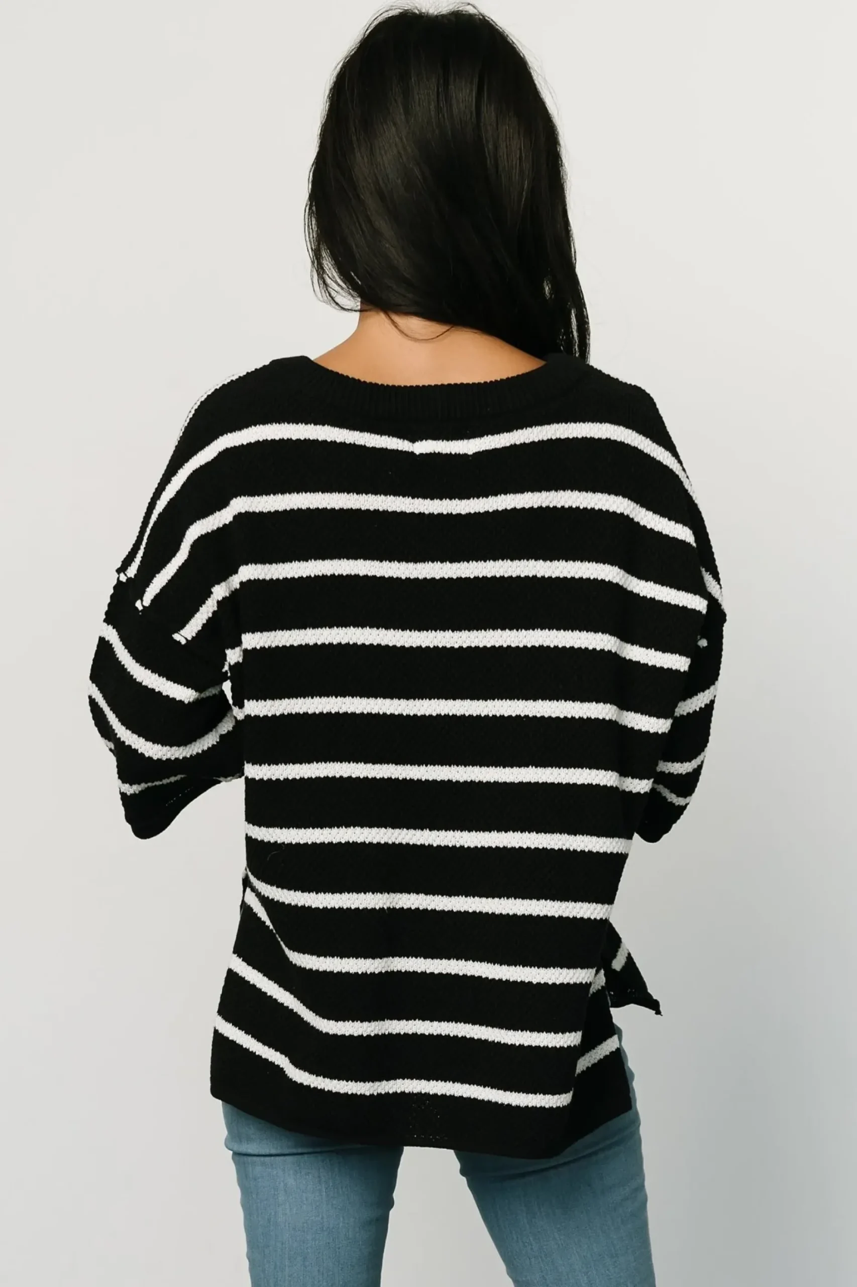 Baltic Born WINTER ESSENTIALS|Maddock Stripe Knit Top | Black + Off White