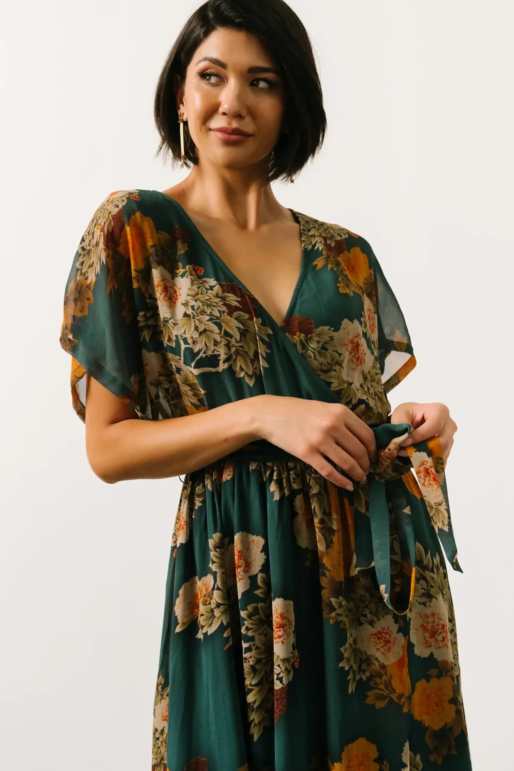 Baltic Born WINTER ESSENTIALS|Madeline Maxi Dress | Navy + Coral Floral