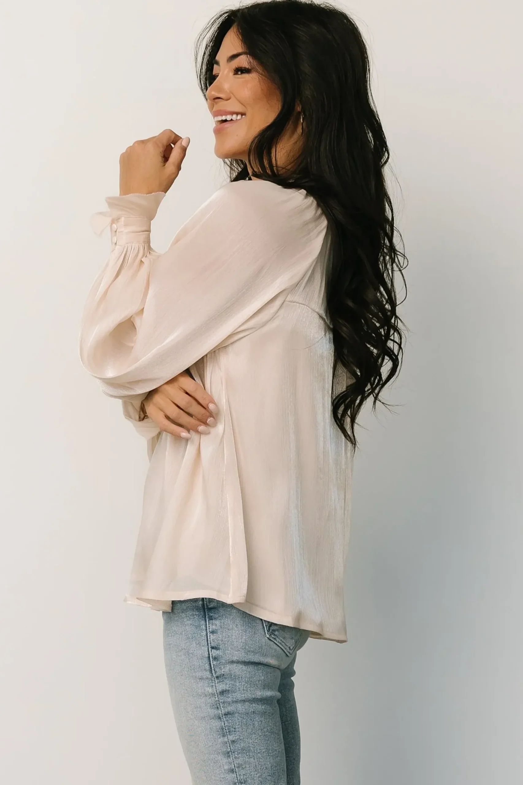Baltic Born blouses + shirts|Maeve Shimmer Top | Champagne