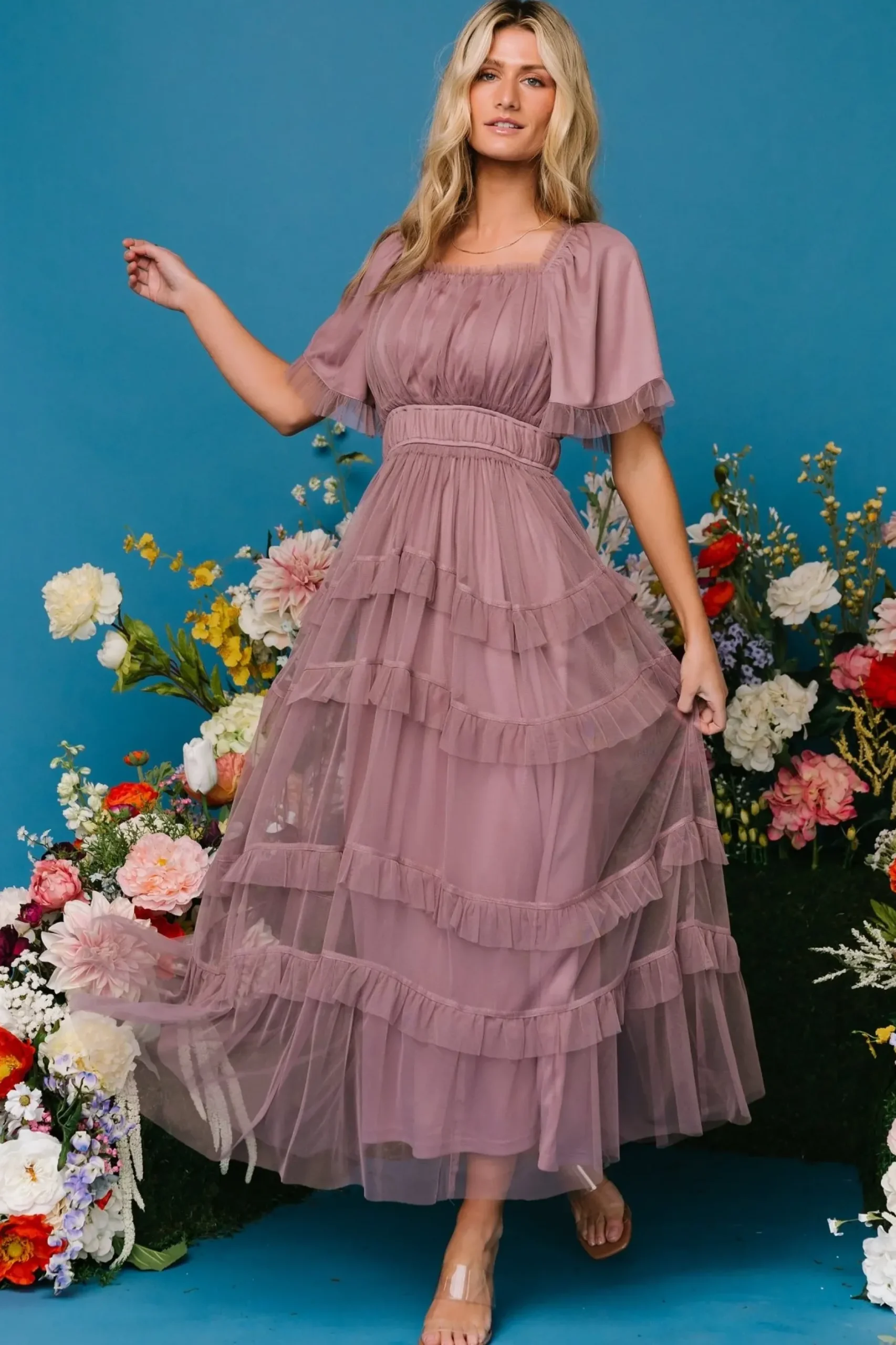 Baltic Born tulle styles|Magdalena Tulle Maxi Dress | Dusty Orchid