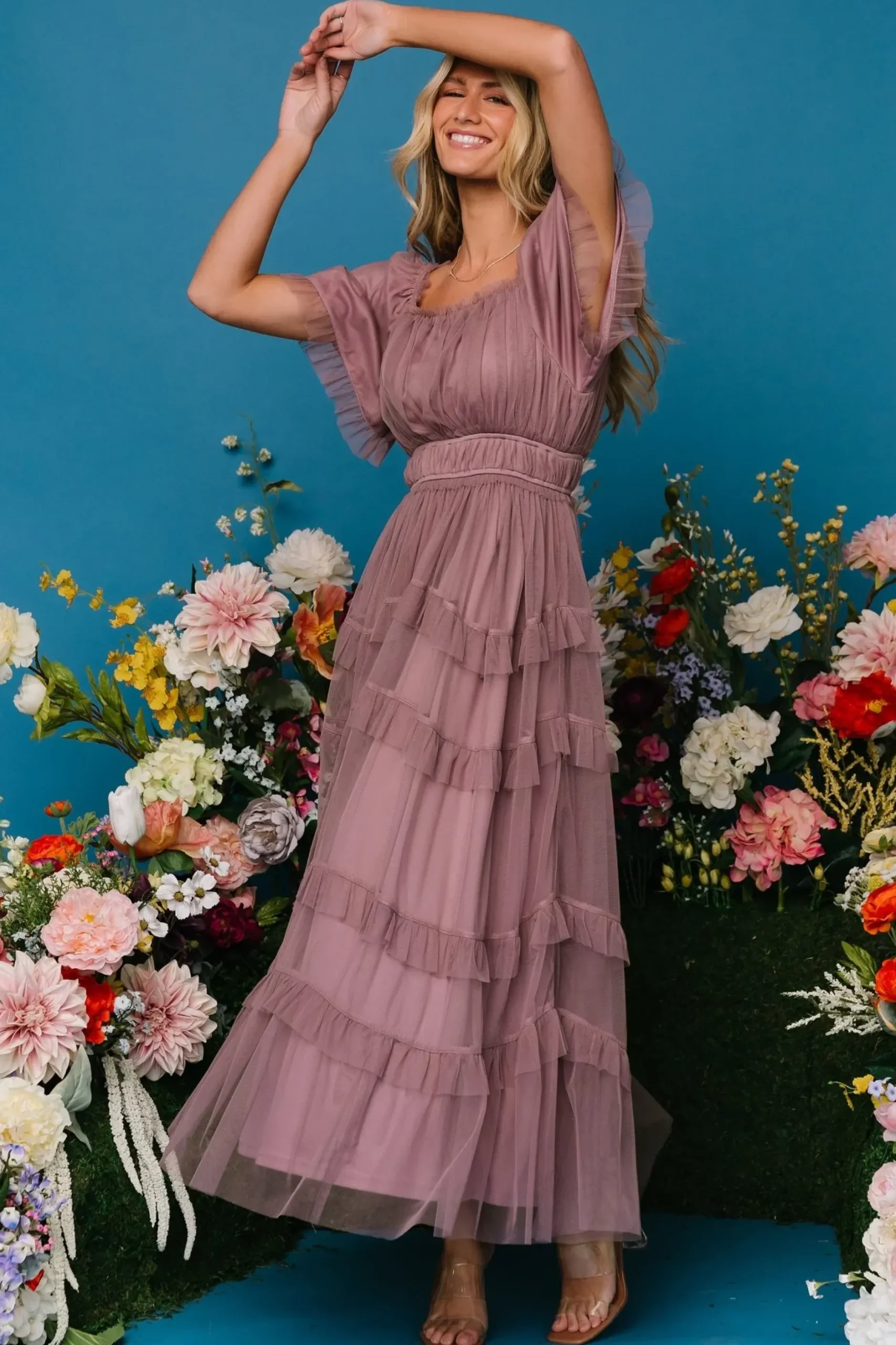 Baltic Born tulle styles|Magdalena Tulle Maxi Dress | Dusty Orchid